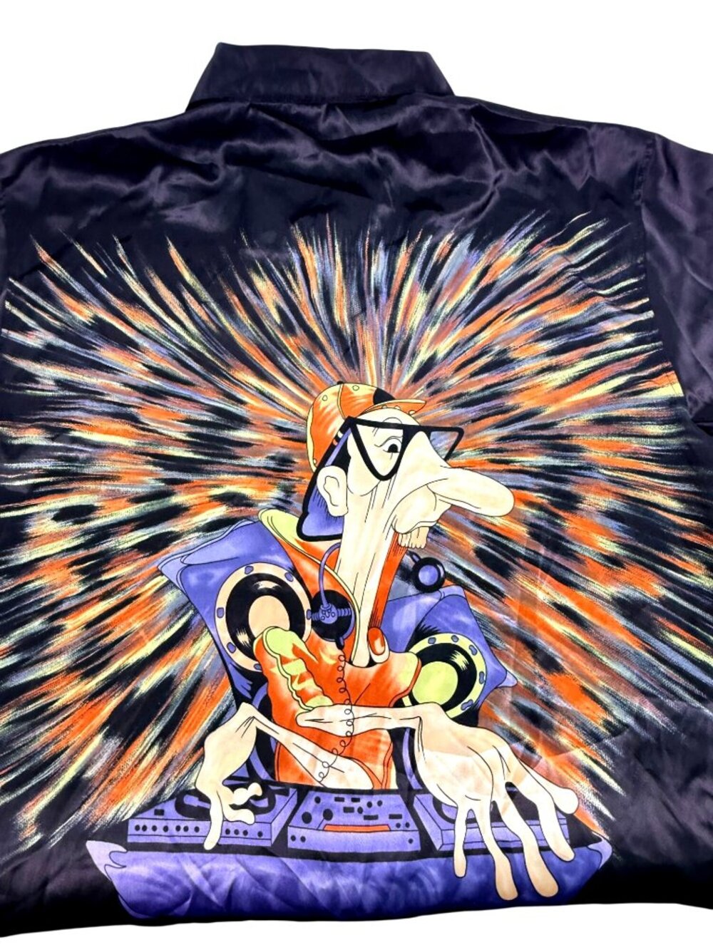 Vintage 90s AOP DJ Shirt Hip Hop Graffiti Rave Clubwear Medium (XXL Fit) - Picture 5 of 8
